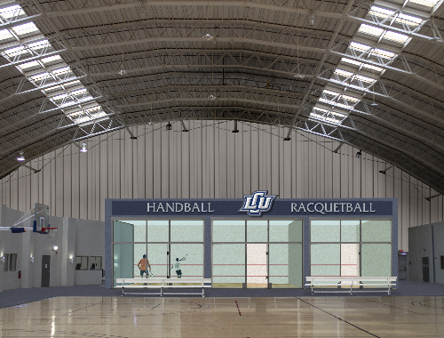 architect rendering of handball and racquetball facilities